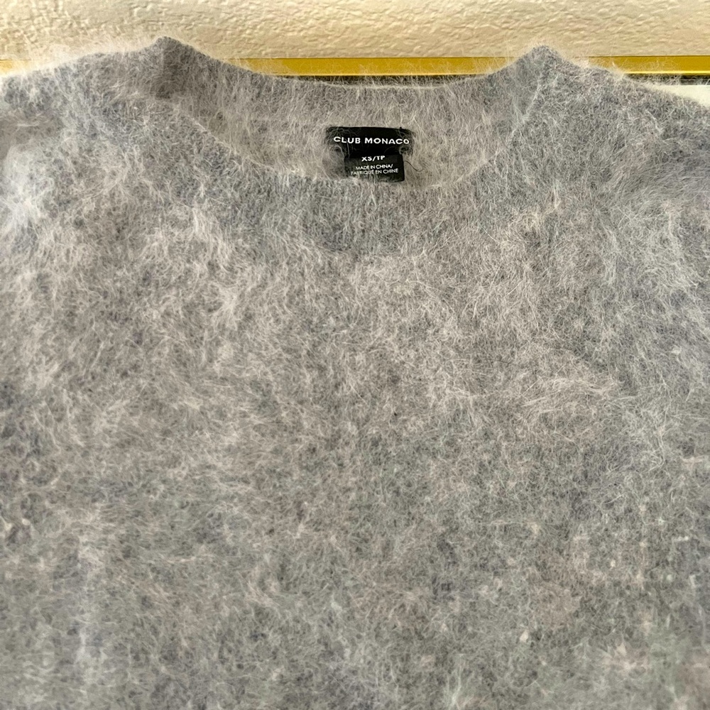Club Monaco fur cropped sweater